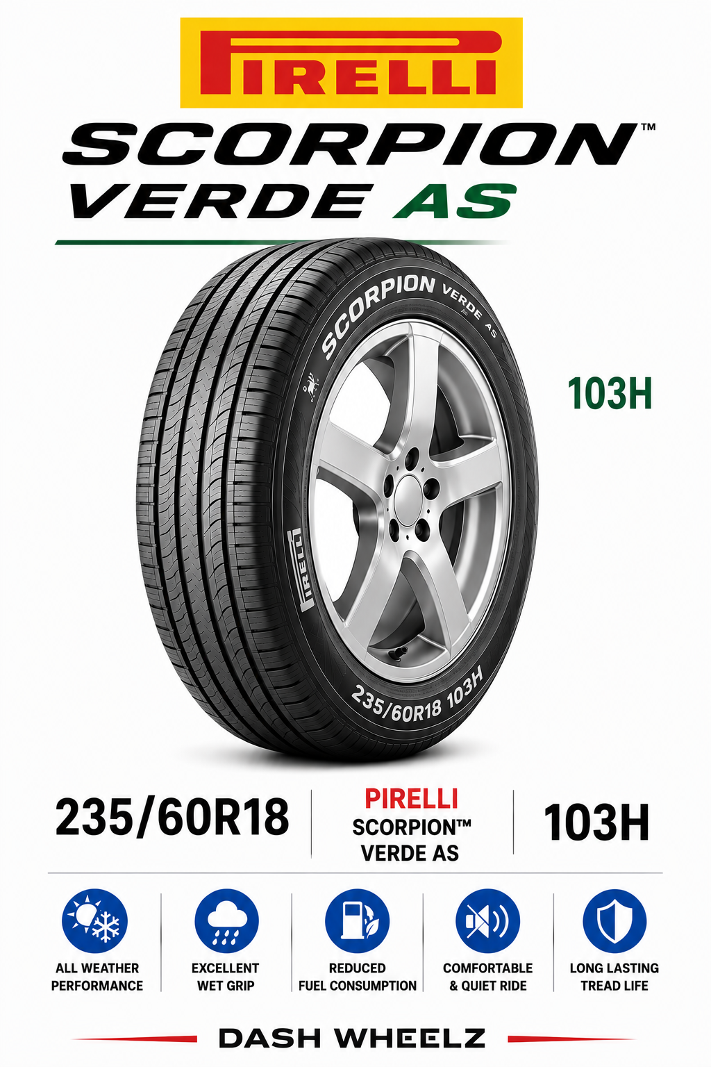 235/60R18 PIRELLI SCORPION VERDE AS 103H