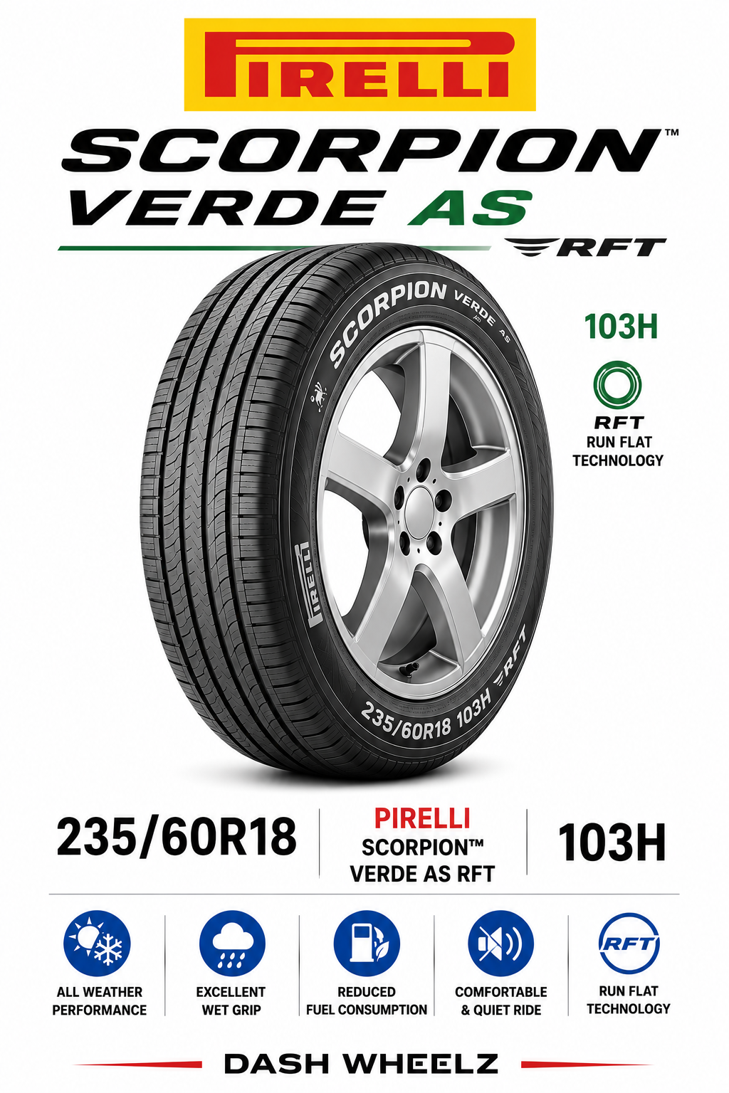 235/60R18 PIRELLI SCORPION VERDE AS RFT 103H