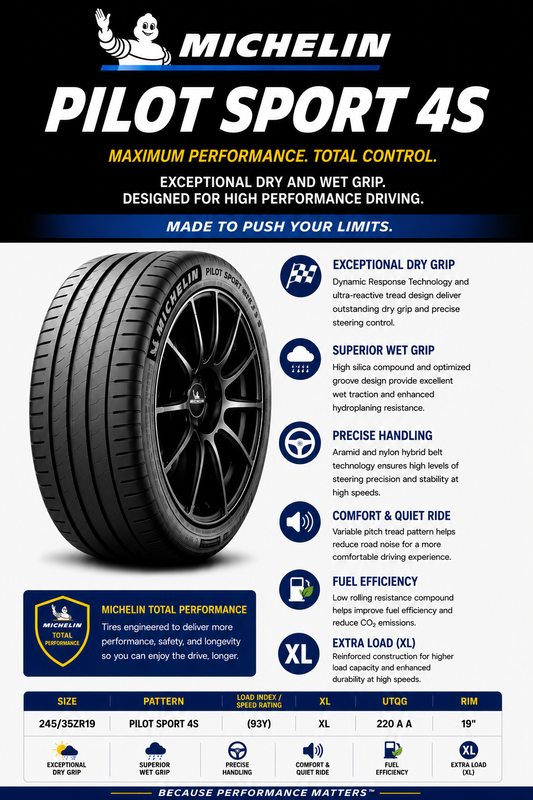 245/35ZR19 MICHELIN PILOT SPORT 4S (93Y) XL