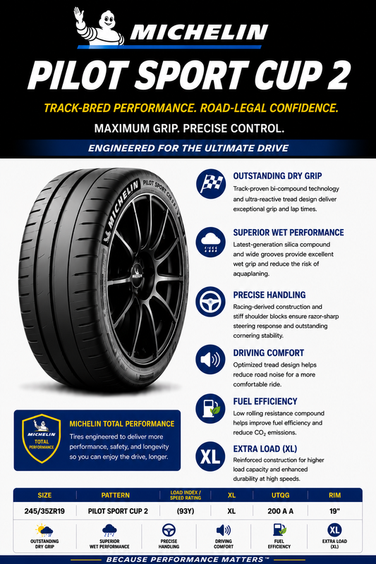 245/35ZR19 MICHELIN PILOT SPORT CUP 2 (93Y) XL