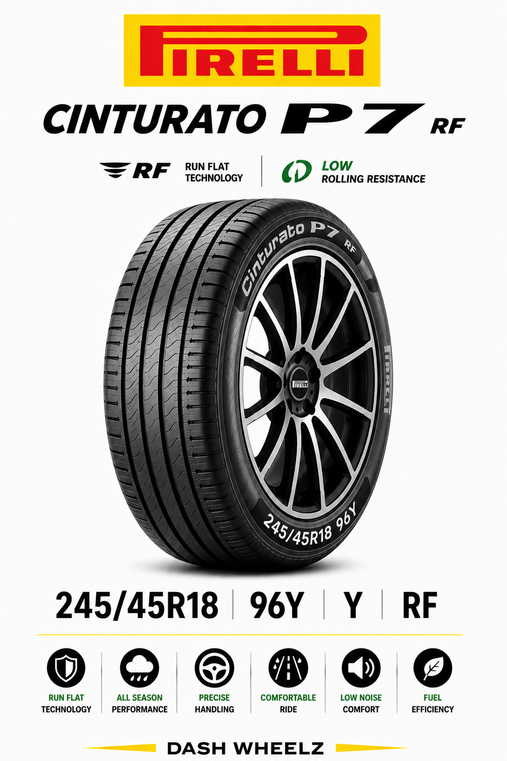 245/45R18 PIRELLI CINTURATO P7 RF 96Y