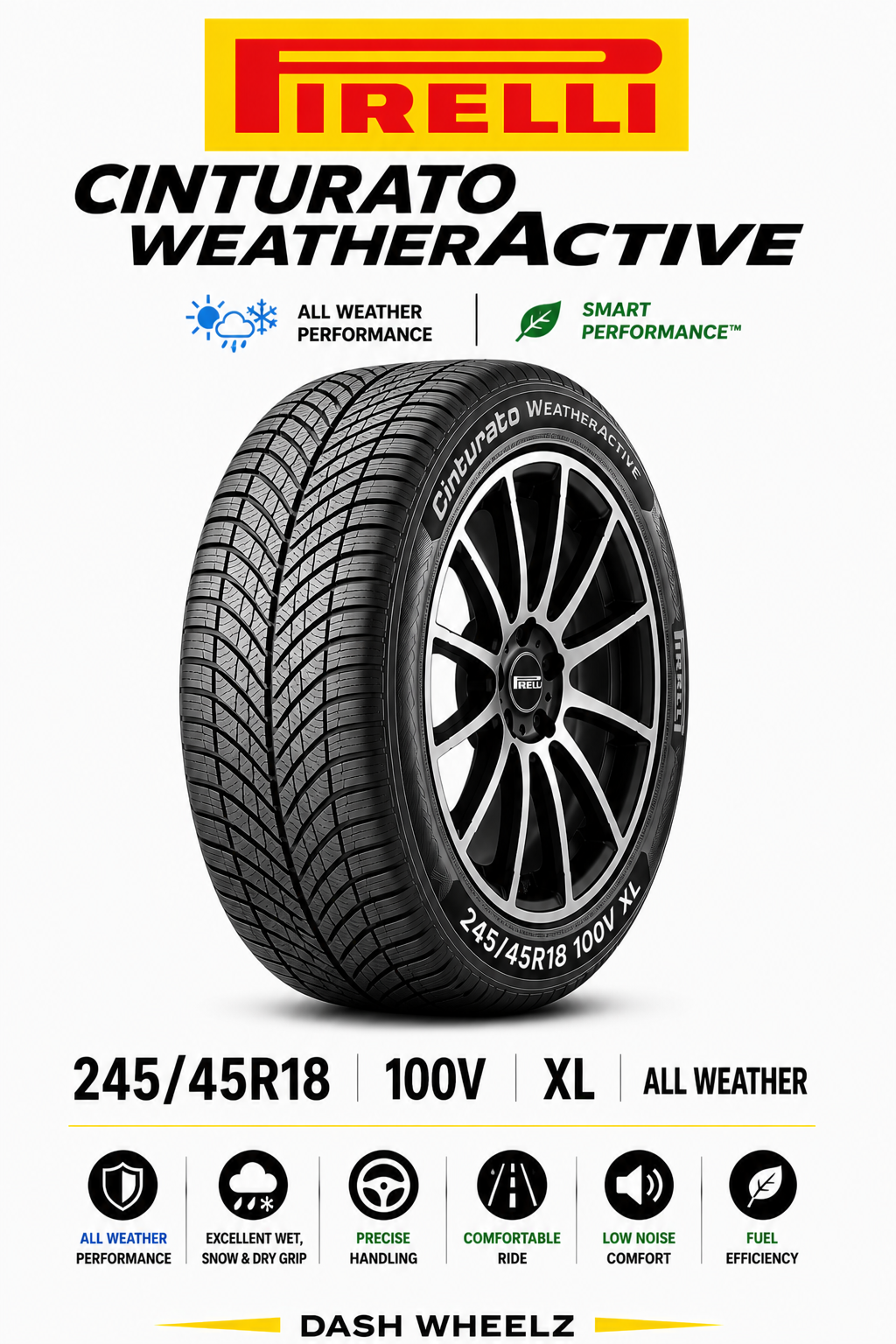 245/45R18 PIRELLI CINTURATO WEATHERACTIVE 100V XL