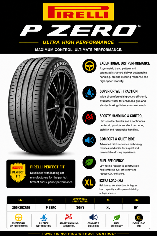 255/35ZR19 PIRELLI P ZERO (96Y) XL