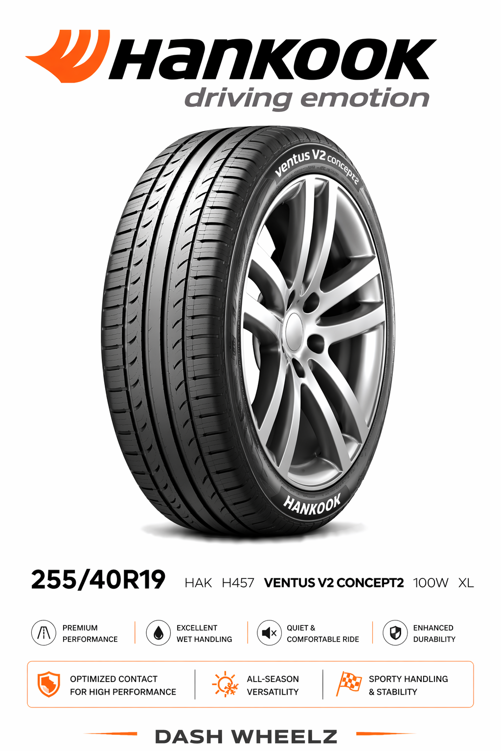 255/40R19 HAK H457 VENTUS V2 CONCEPT2 100W XL