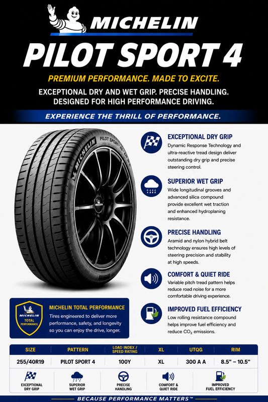 255/40R19 MICHELIN PILOT SPORT 4 100Y XL
