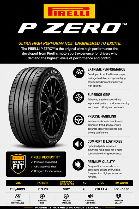 255/40R19 PIRELLI P ZERO 100Y XL