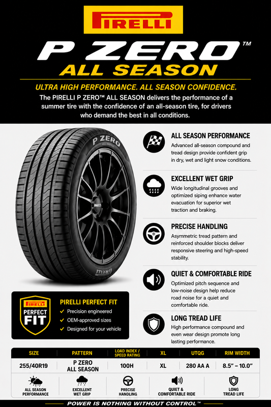 255/40R19 PIRELLI P ZERO ALL SEASON 100H XL