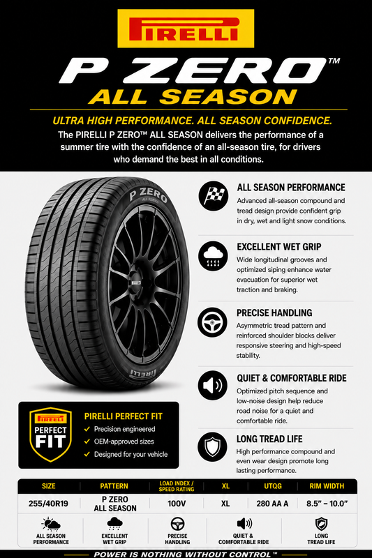 255/40R19 PIRELLI P ZERO ALL SEASON 100V XL