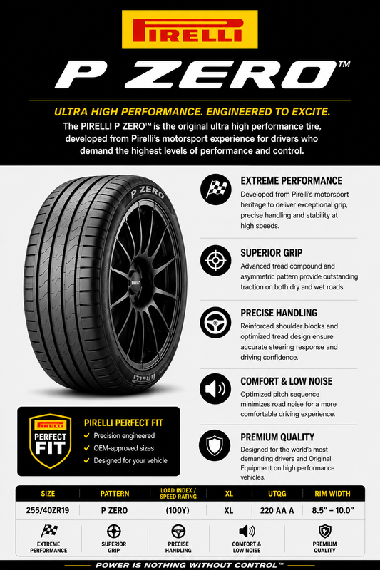 255/40ZR19 PIRELLI P ZERO (100Y) XL