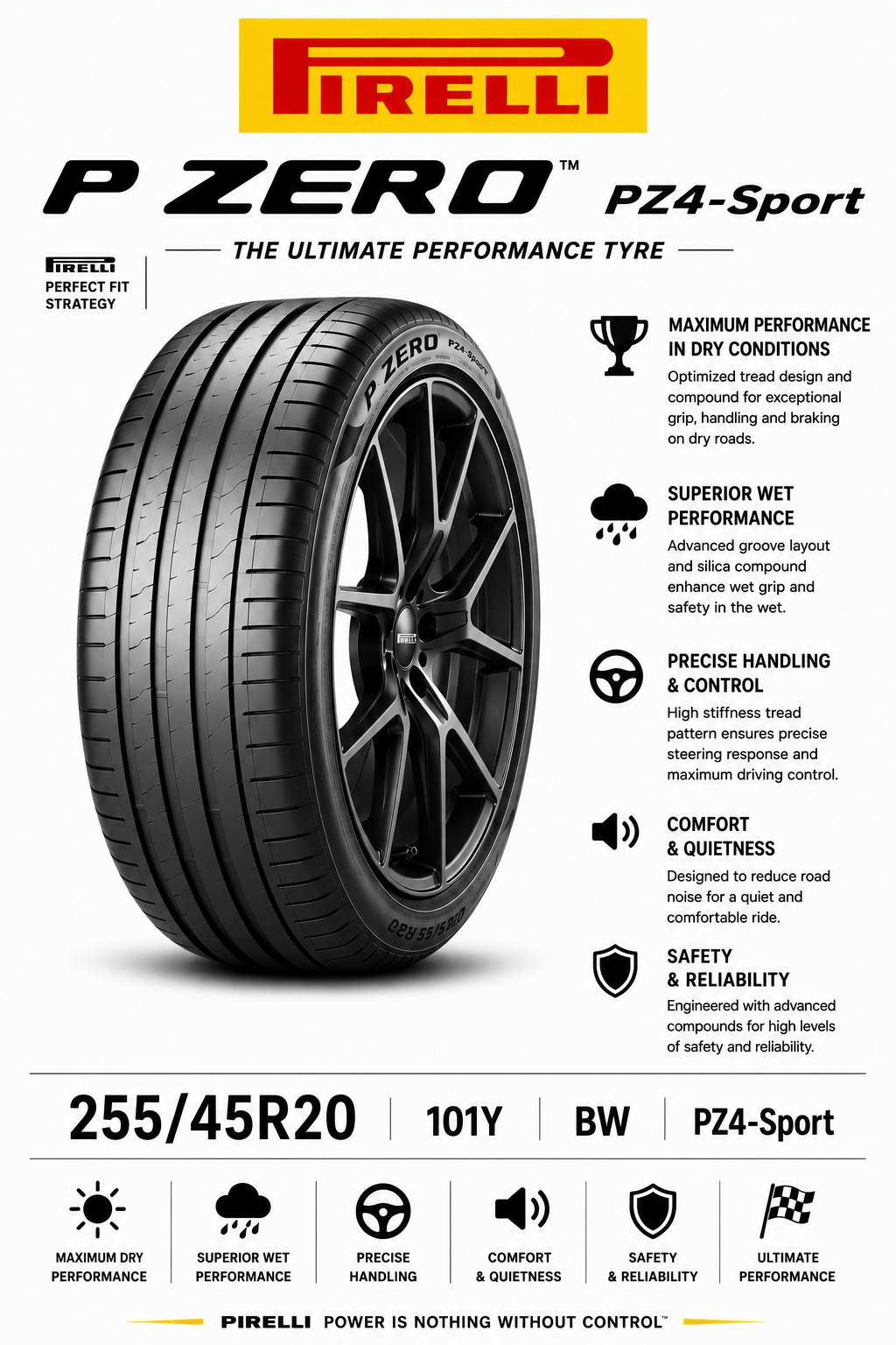 255/45R20 101Y BW Pirelli P Zero PZ4-Sport