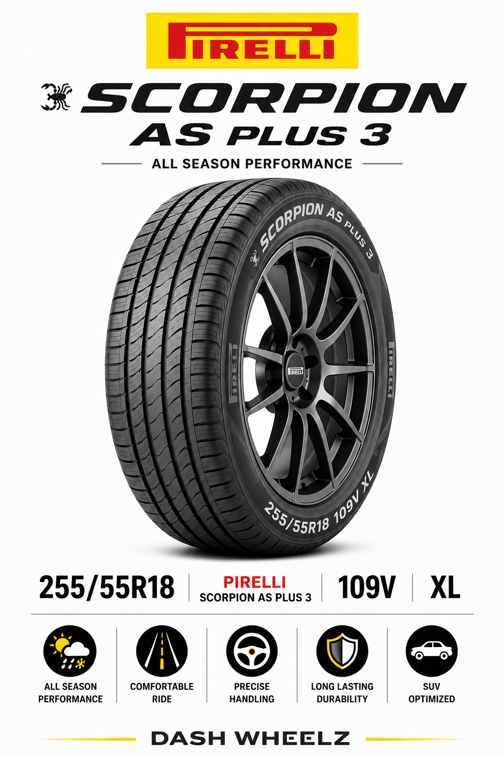255/55R18 PIRELLI SCORPION AS PLUS 3 109V XL