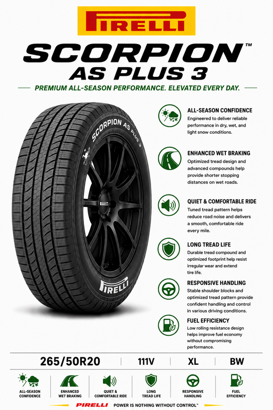 265/50R20 111V XL BW Pirelli Scorpion AS Plus 3