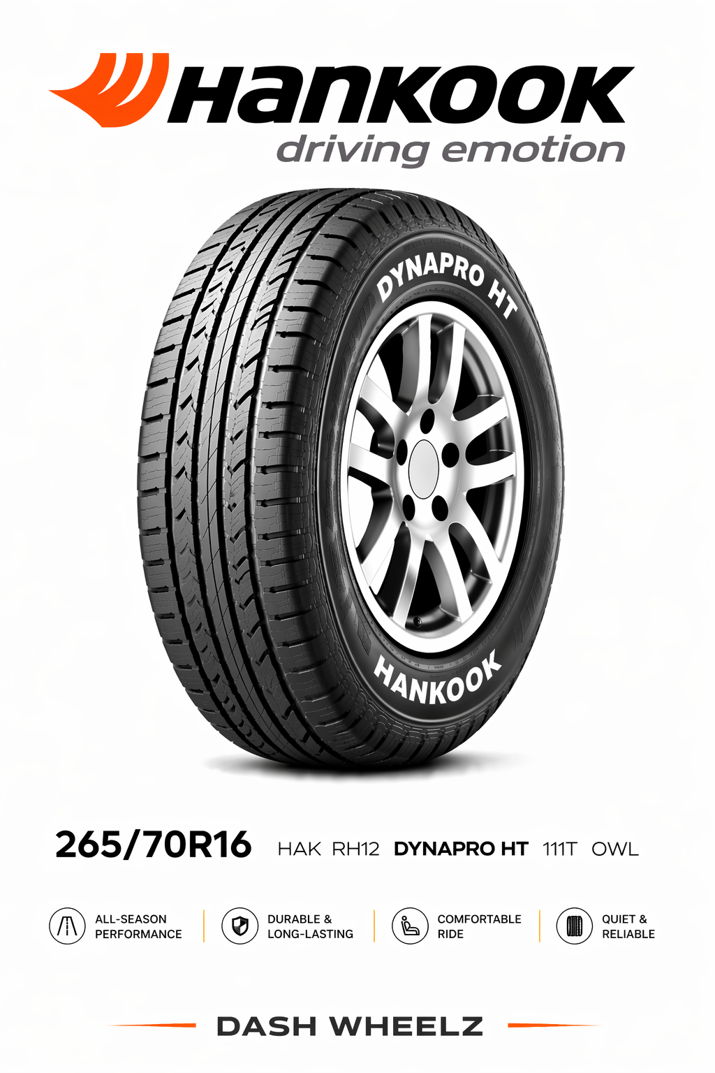 265/70R16 HAK RH12 DYNAPRO HT 111T OWL