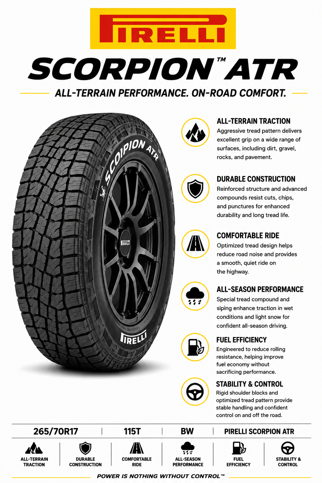 265/70R17 115T BW Pirelli Scorpion ATR