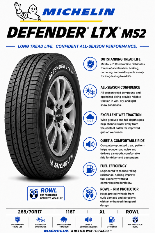 265/70R17 116T XL ROWL Michelin Defender LTX MS2