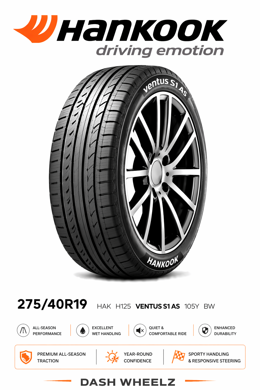 275/40R19 HAK H125 VENTUS S1 AS 105Y BW