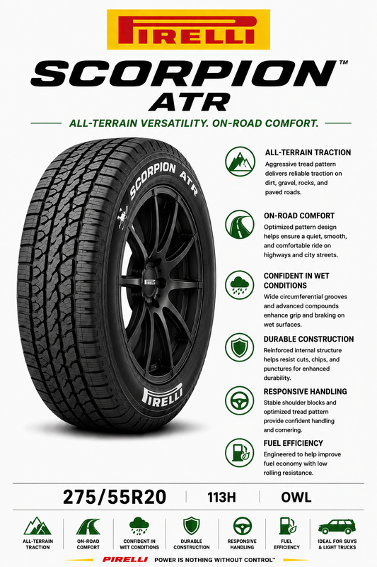 275/55R20 113H OWL Pirelli Scorpion ATR
