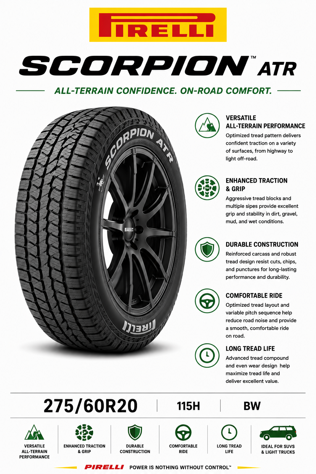 275/60R20 115H BW Pirelli Scorpion ATR