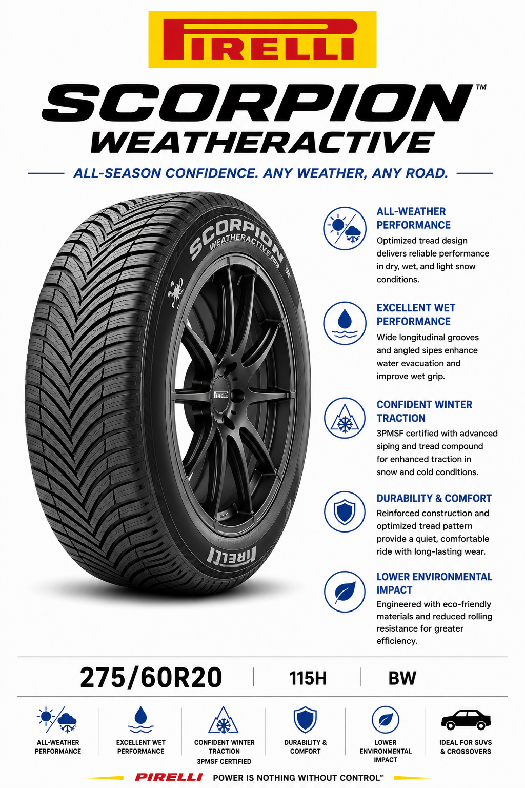 275/60R20 115H BW Pirelli Scorpion Weatheractive