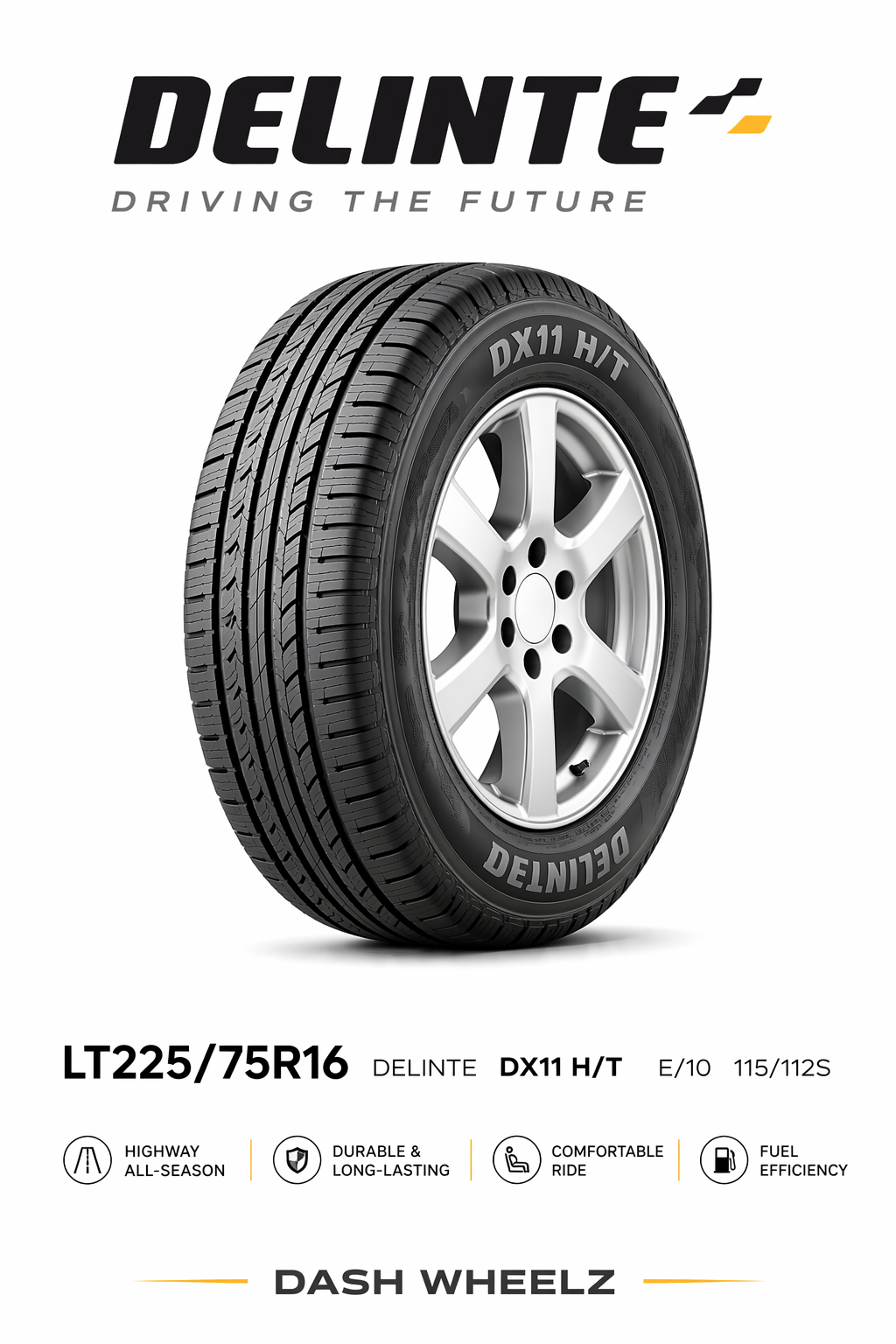 LT225/75R16 DELINTE DX11 H/T E/10 115/112S