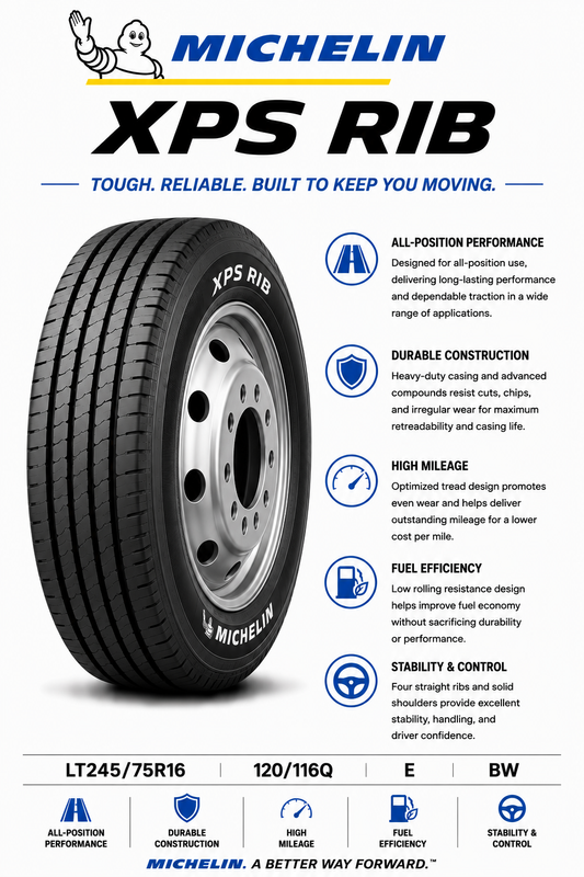 LT245/75R16 120/116Q E BW Michelin XPS Rib