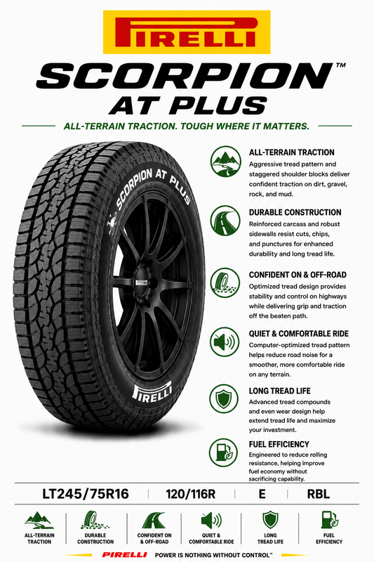 LT245/75R16 120/116R E RBL Pirelli Scorpion AT Plus