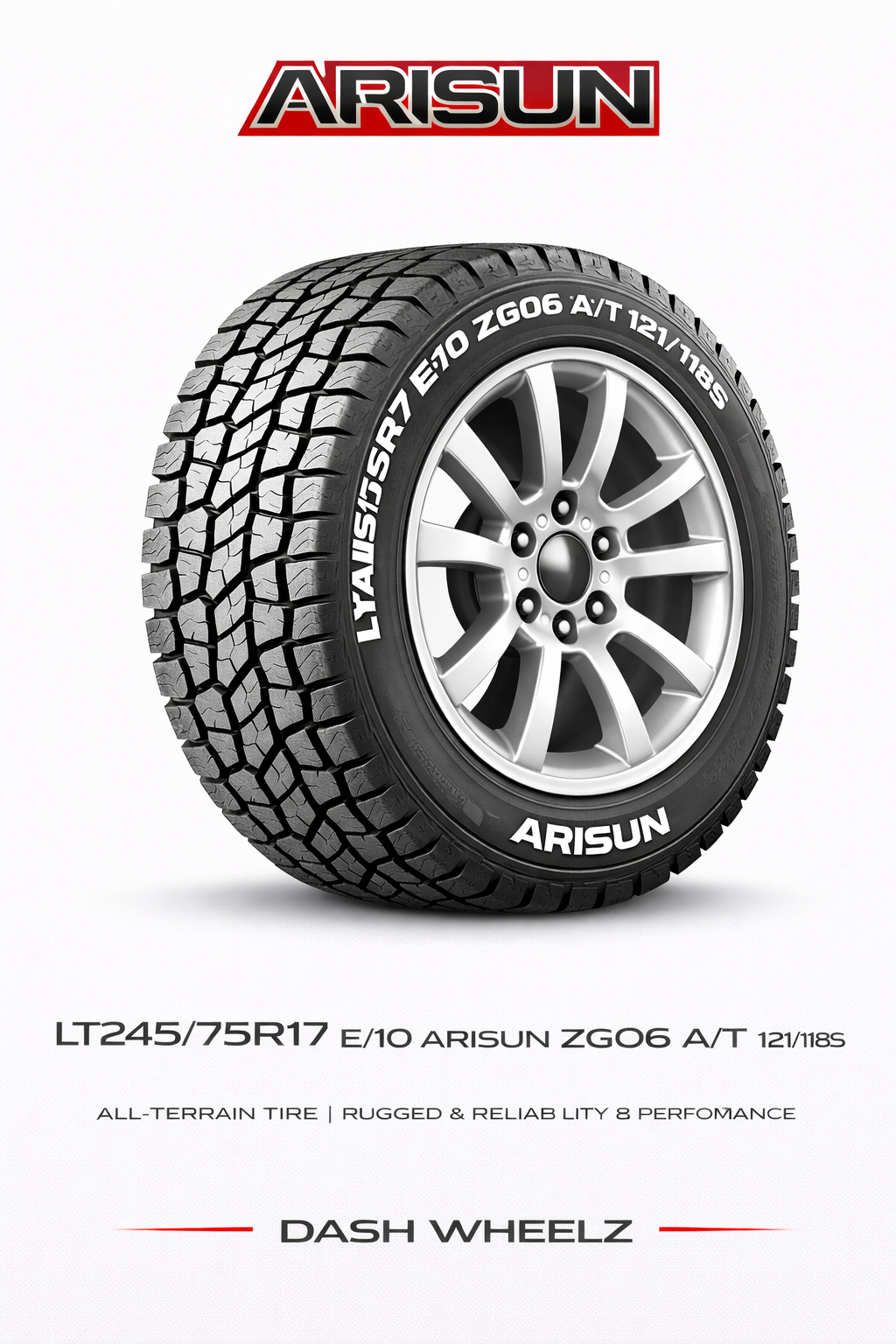LT245/75R17 E/10 ARISUN ZG06 A/T 121/118S