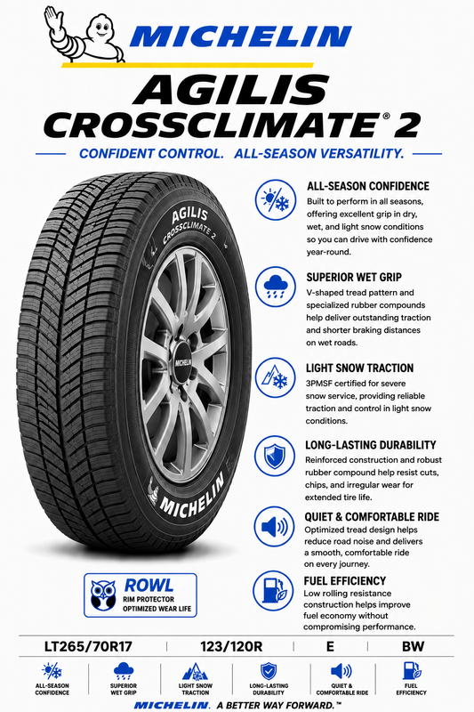 LT265/70R17 123/120R E BW Michelin Agilis CrossClimate 2