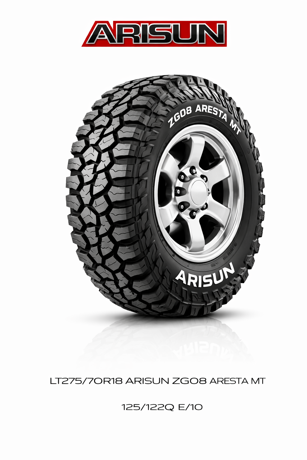 LT275/70R18 E/10 ARISUN ZG08 ARESTA M/T 125/122Q Mud Terrain Tire