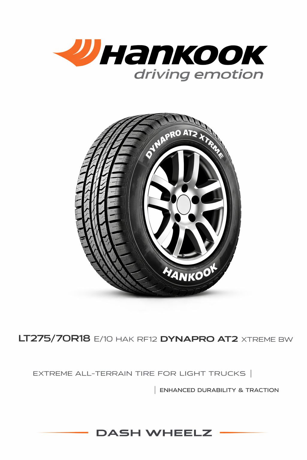 LT275/70R18 E/10 HAK RF12 DYNAPRO AT2 XTREME BW