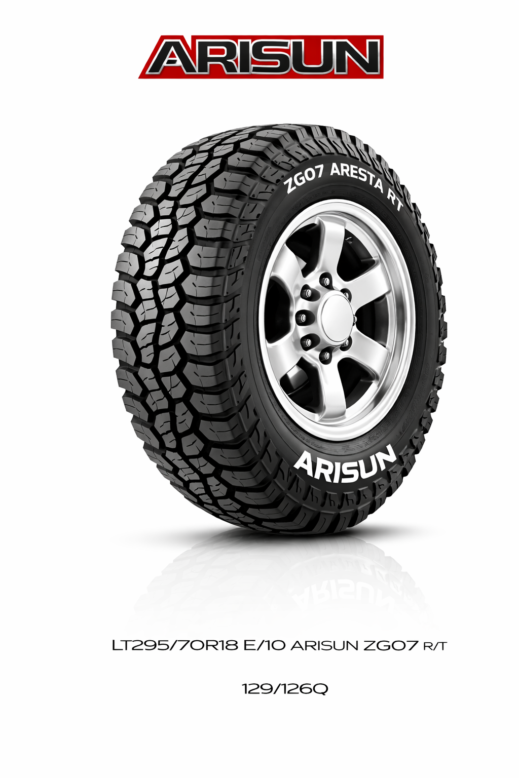 LT295/70R18 E/10 ARISUN ZG07 ARESTA R/T 129/126Q Rugged Terrain Tire