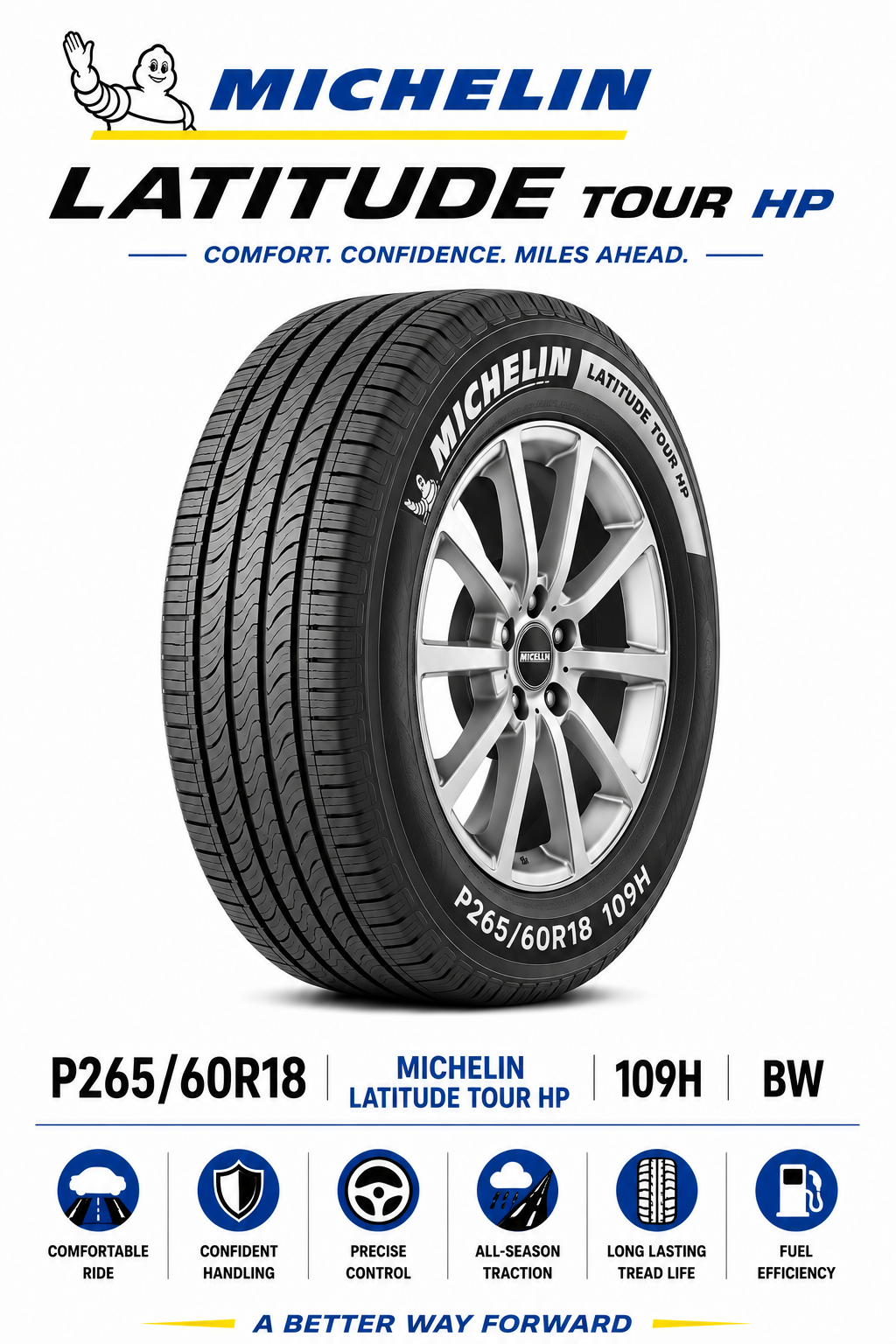 P265/60R18 MICHELIN LATITUDE TOUR HP 109H