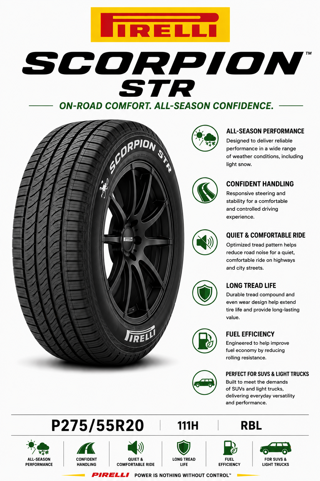 P275/55R20 111H RBL Pirelli Scorpion STR